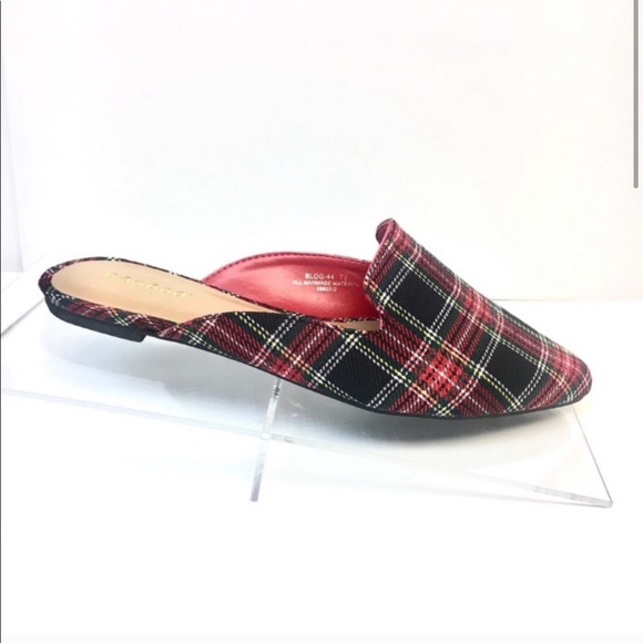 BAMBOO Shoes - Bamboo Tartan Plaid Mules